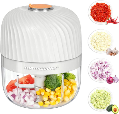 Electric Garlic Chopper, Portable Veggie Chopper, 250ML Garlic Grinder Masher Onion Grinder, Blender to Vegetable, Cordless Food Processor for Ginger, Chili, Fruit, Meat, Spices, Beans (New)