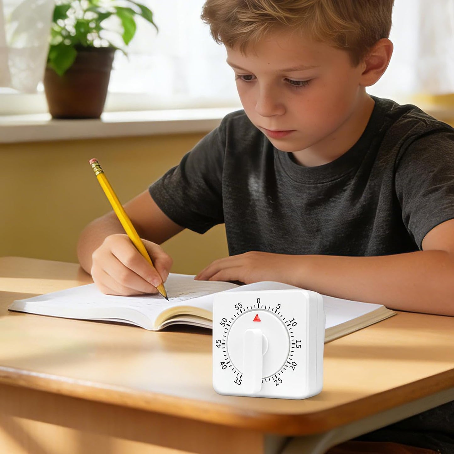 2 Pcs Kitchen Timer Manual : Mechanical, 60 Minute Visual Cooking, Time Management Tools Hour Mini Countdown for Kitchen, Cooking,Baking, Homework, Exercise Auto Off White