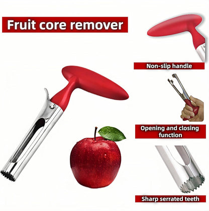 Premium Stainless Steel Apple Corer - Easy Use & Dishwasher Safe, Multi-Fruit Core Remover with Ergonomic Handle for Apples, Pears, Tomatoes & Cupcakes | Durable Kitchen Tool (Green)