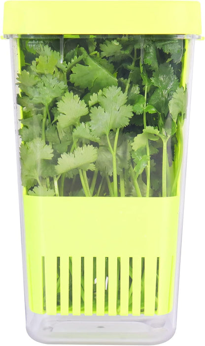 LUVCOSY Herb Keeper Set: 3 Pack Herb Saver+1 Pack Herb Scissors+2 Pack Herb Stripper, BPA-Free Plastic Herb Container for Cilantro, Mint & Asparagus, Keeps Fresh Herbs for 3 Times Longer