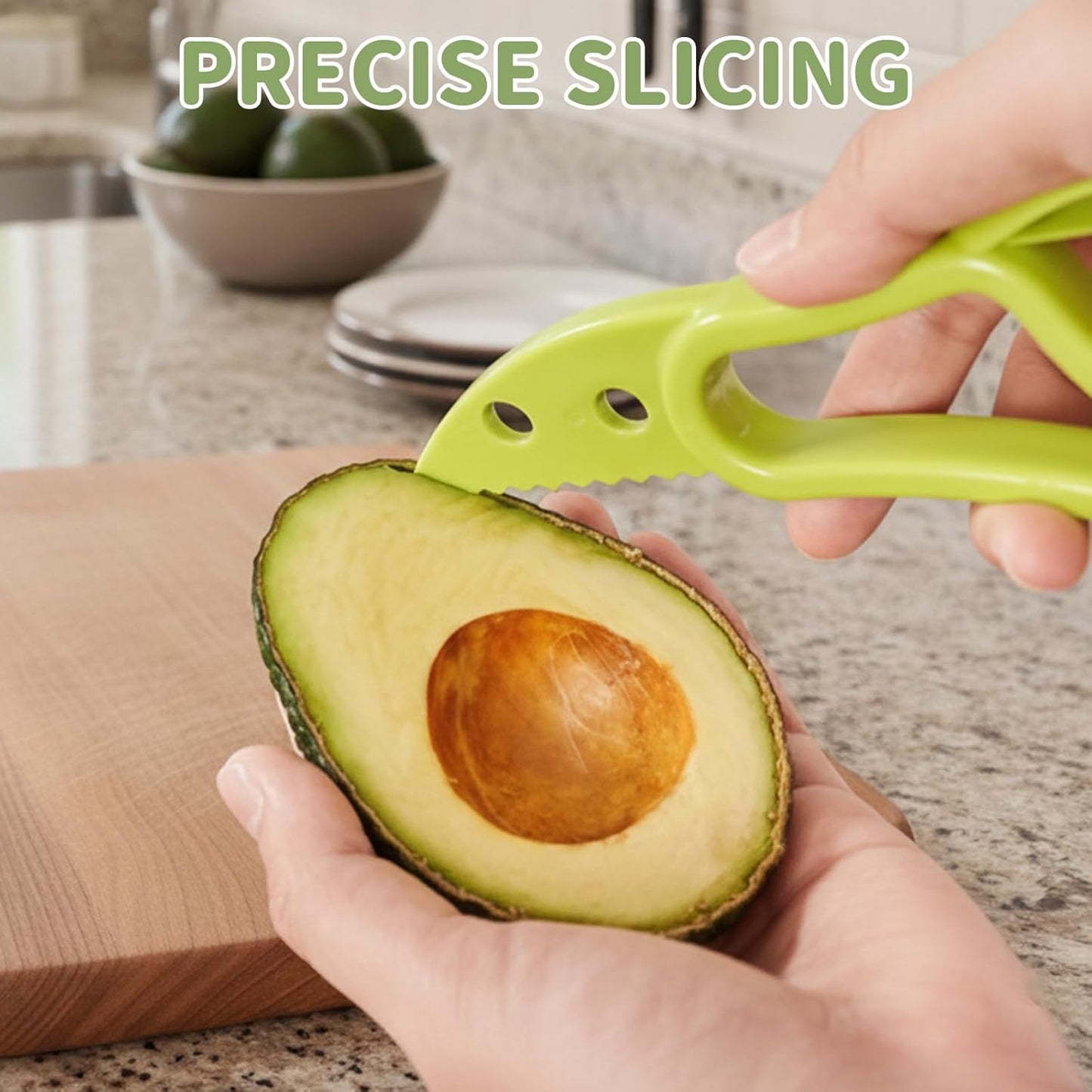 2-Piece Kitchen Gadget Set for Avocado Preparation, Avocado Slicer Tool, Avocado Cutter with Stainless Steel Blade, Ergonomic Handle Design for Easy Slicing and Pitting