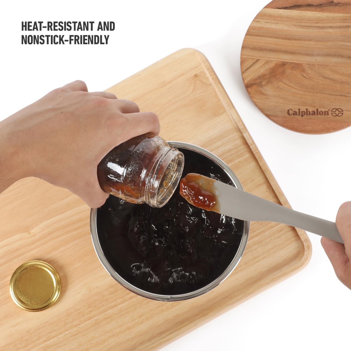 Calphalon Prime Scraper Set, 2-Piece Silicone Kitchen Scraper Set, Flexible Baking & Cooking Scrapers, Heat-Resistant Nonstick-Safe Tools with Ergonomic Handles, Navy