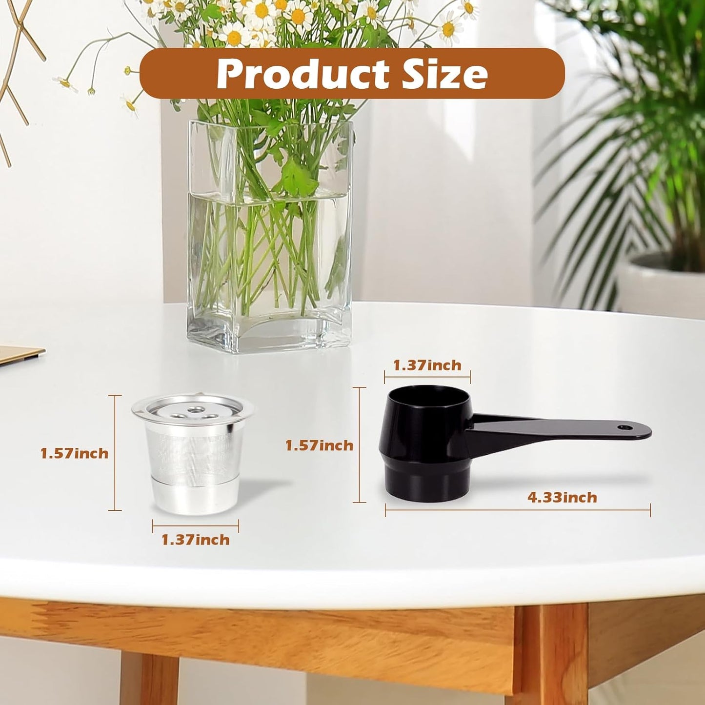 Coffee Scoop for Reusable K Cup Refillable Coffee Pods, 2 Tablespoon Capacity, Scoop for Ground Coffee, Protein Powder, Tea(Black,1Pack)