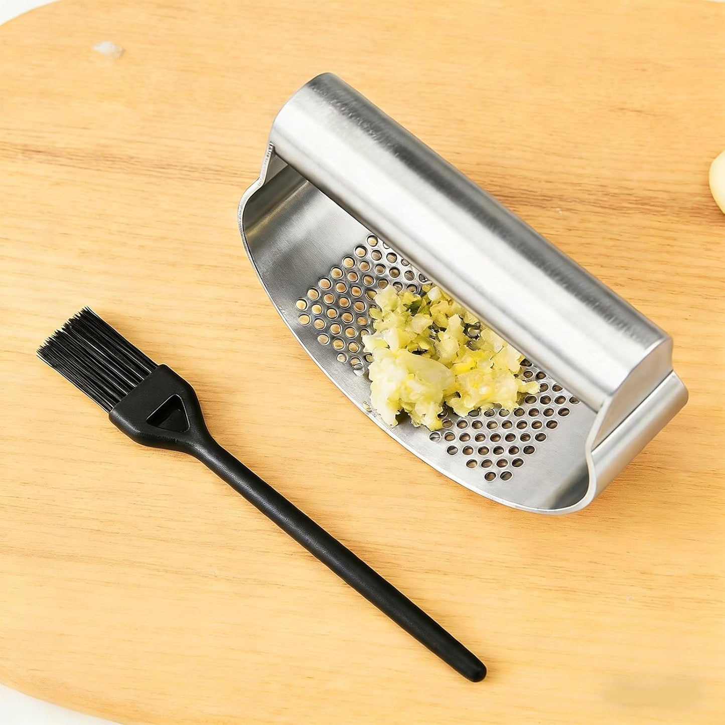 Garlic Press Rocker Stainless Steel, Kitchen Mincer Tool