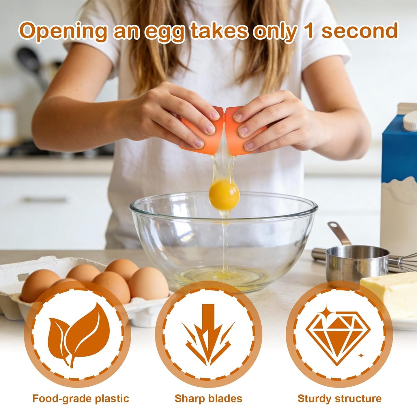 2026 New Upgrade Egg Cracker, Silicone Egg Shell Opener Suitable for Cracking Raw Eggs, Eggs Shell Breaker in Paper Box Packaging, Opens Egging with Ease, Kitchen Convenience Gadget