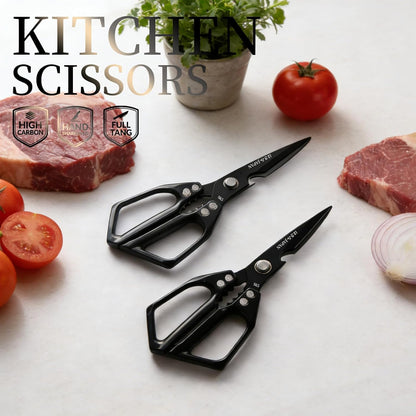 Kitchen Scissors Set 2PCS, Kitchen Shears Heavy Duty Poultry Shear Japan Meat Scissor for Food All Purpose Seafood Meat Cutting Cooking Shears, Chicken Scissors Gifts for Men Women