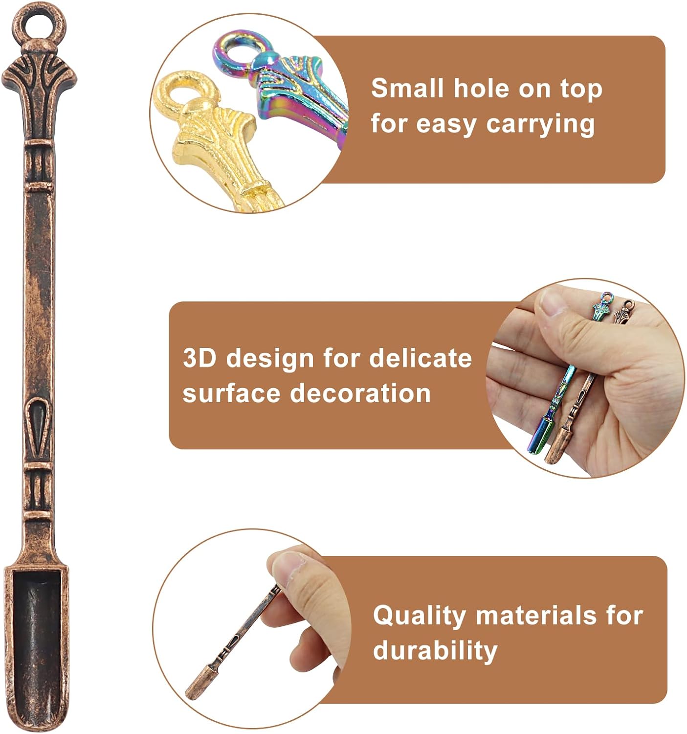 HARSKIYER 6 Pcs Mini Spoons, Colorful Metal Tiny Scoops for Spices, Crafts and Cosmetics, Compact 3-Inch Miniature Shovels Ideal for Kitchen Jars, DIY Projects, and Travel Kits