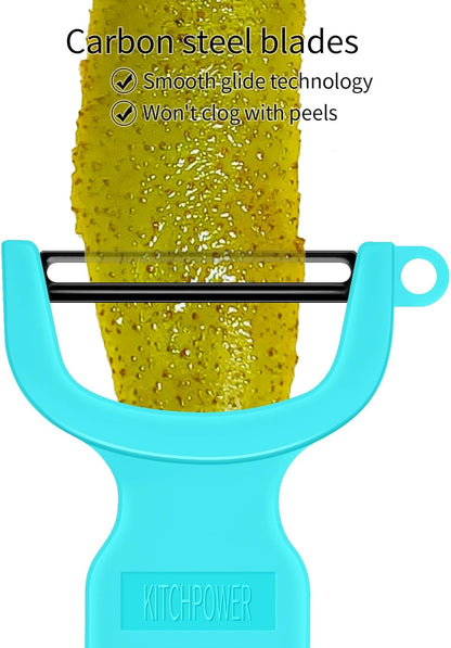 Original Vegetable Peeler Carbon Steel Blade 3-Pack Red/Green/Yellow