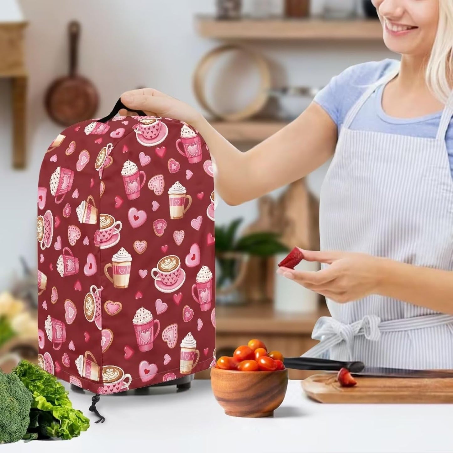 Coffee Pastry Blender Dust Cover with Drawstring Field Stand Mixer or Coffee Maker Cover Anti Fingerprint Polyester Appliance for Home Kitchen Decor