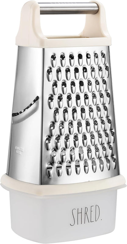 Rae Dunn Everyday Collection Multifunction Grater- Stainless Steel Grater and Zester for Cheese, Spices, Vegetables, Cream