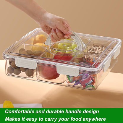 Taiuloo Airtight Fruit Storage Containers for Fridge with Lid & Handle, BPA-Free Snack Box Container with 4 Removable Colanders, Berry Vegetable Fresh Produce Saver, Clear Refrigerator Organizer Bins