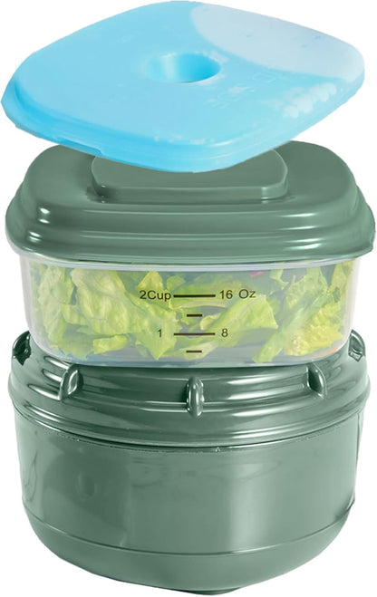 Rachael Ray Salad Container For Lunch, Salad Lunch Container For Adults, Salad Bowl Kit With Compartments For Salad Dressing & Toppings, Includes Ice Pack