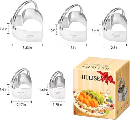 HULISEN Square Biscuit Cutter Set (4 Pieces/Set), Stainless Steel Cookies Cutter with Handle, Professional Baking Dough Tools, Gift Package (Square)