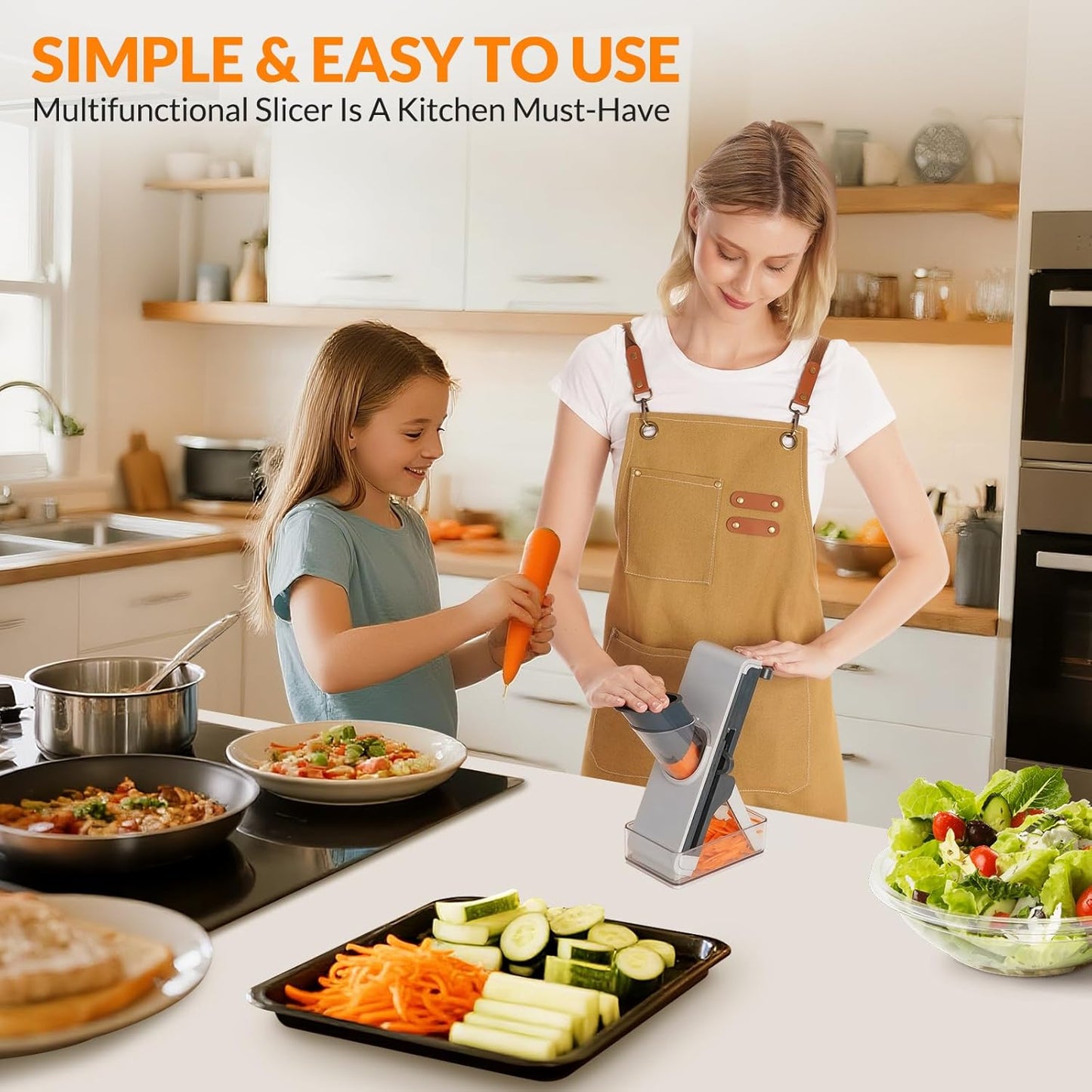 FEICO all safe mandoline slicer and chopper, Multifunctional vegetable cutter for kitchen