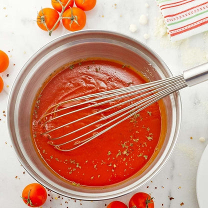 Soro Essentials- 14" Stainless Steel Piano Wire Whip- Thin Flexible Wire Whisk for Whisking Cooking Beating Blending Stirring Ingredients Mixing Sauces Baking Tools Cake Bread Pizza Pastry Biscuits