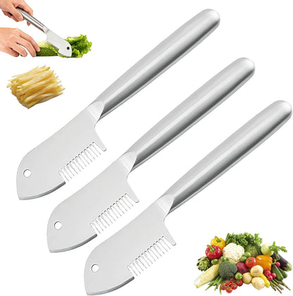 Stainless Steel Multi-purpose Julienne Peeler, Uniform Strips, Shreds & Peels, Effortless Potato Peeler Hand, Cabbage Shredder, Carrot Cutter & Cucumber Slicer, Vegetable peeler stainless steel
