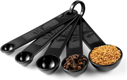Premium Measuring Spoons Set - Magnetic, Dual-Sided, & Dishwasher Safe - Accurate and Durable for Cooking and Baking - 6 Convenient Sizes - U.S. and Metric Measurements