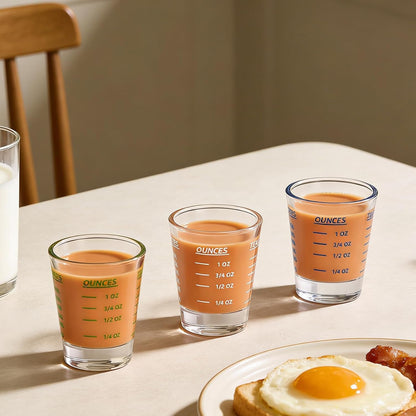 Shot Glass Measuring Cup，Espresso Shot Glass 26-Incremental Measurement 1oz, 6 Tsp, 2 Tbs, 30ml，Kitchen Tools，Bar Bartender Accessories, Jigger for Bartending (2 Pack-Blue)