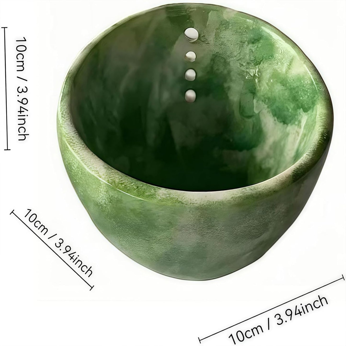 Hugimpel Pottery Herb Stripper Bowl,Hamblin Bros Pottery Herb Stripper Bowl, Handmade Ceramic Herbs Peeling Cup with Different Hole Sizes,for Peeling Off the Leafy Assembly (Blue)