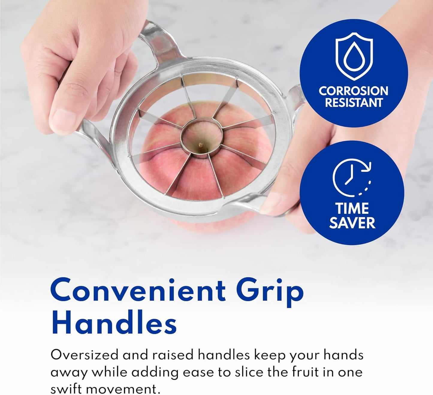 New Star Foodservice Heavy Duty Commercial Apple Corer and Divider, Silver, Powder Coating