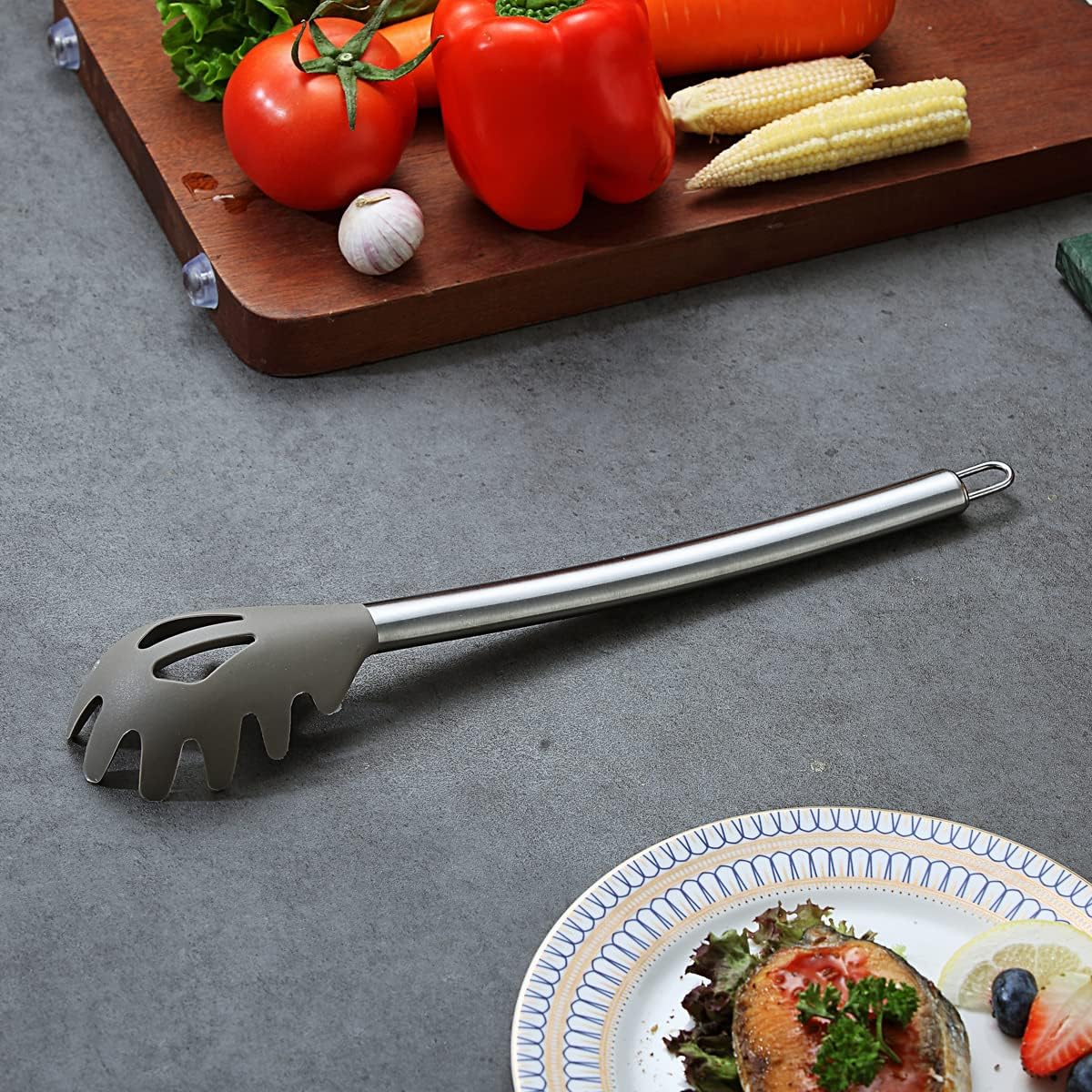 Berglander Skimmer, Non-stick Silicone Strainer, Kitchen Cooking Skimmers For Non-Stick Cookware, Dishwasher Safe, Easy to Clean