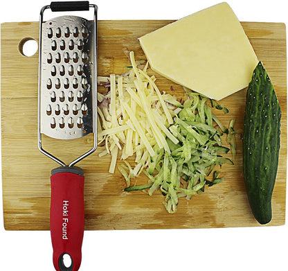 Hoki Found Stainless Steel Coarse Cheese Shredder - Zester, Vegetable & Fruit Grater - Black