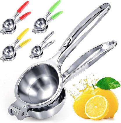 Lemon Squeezer Large, Lemon Squeezer Juicer Stainless Steel, Heavy Duty Manual Citrus Juicer Hand Press, Kitchen Tools Lime Squeezer Bar Tool, Easy to Clean Metal Lemon Hand Press