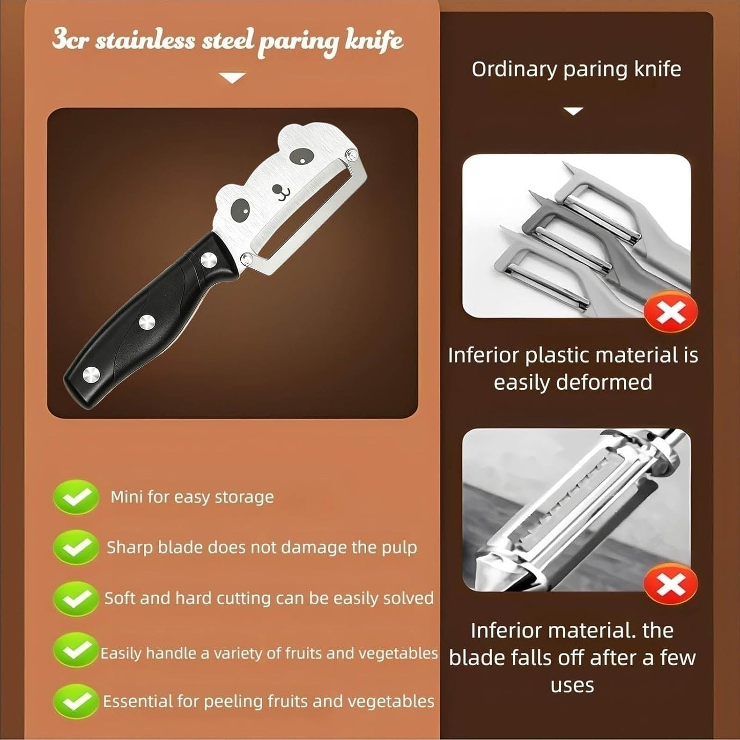 Vegetable Peeler Sharp Stainless Steel Blades for Veggie Potato Sugarcane Pumpkin Papaya Peeling Tool