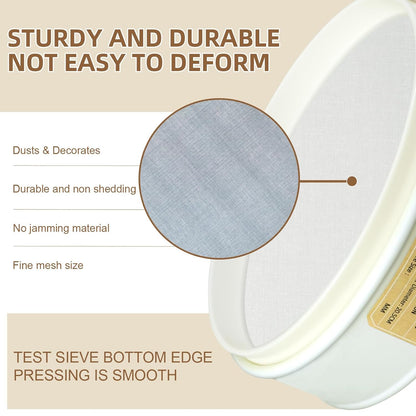 PVC Nylon Lab Sieve 80 Mesh(0.2mm), LVDALAB 7.9Inch(20cm) Diameter Sample Sifter Strainer for Industrial Lab Home