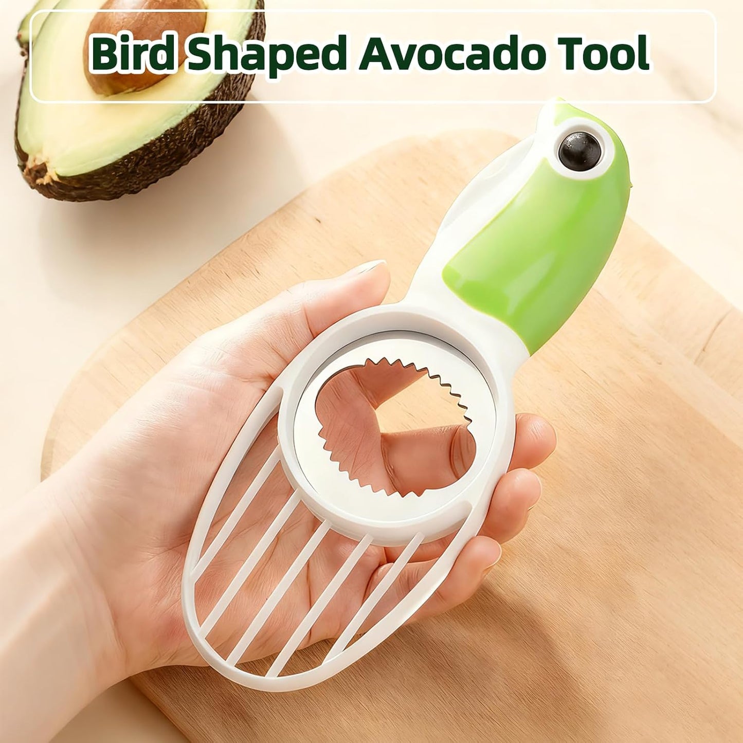 3 in 1 Folding Avocado Slicer Tool, Splitting, Pitting, Slicing Avocados Safely, Bird Shaped Avocado Splitter, Fruit Peeler, Kitchen Gadget, Lightweight Portable Tool, 1 Pcs