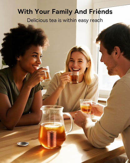 House Again Tea Infusers, Extra Fine Mesh Tea Strainers for Loose Tea, Updated Slim Threaded Lid & 304 Stainless Steel, Loose Leaf Tea Steeper for Brew Tea Spices & Seasonings