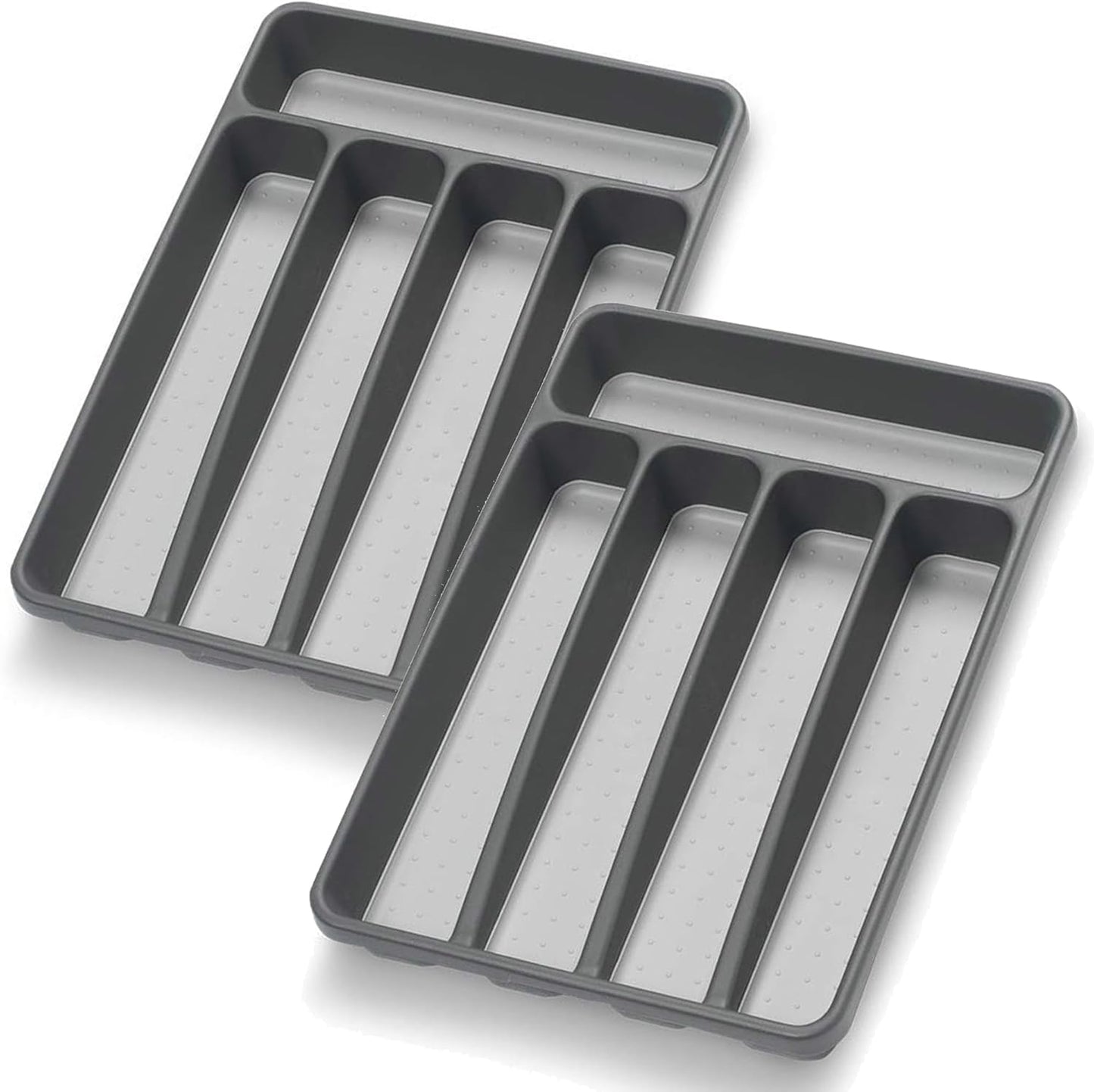 Loyareal Silverware Organizer Utenisl Organizer Holder Kitchen Drawer Organizer Plastic Silverware Tray for Drawer Flatware Organizer 5 Compartment White