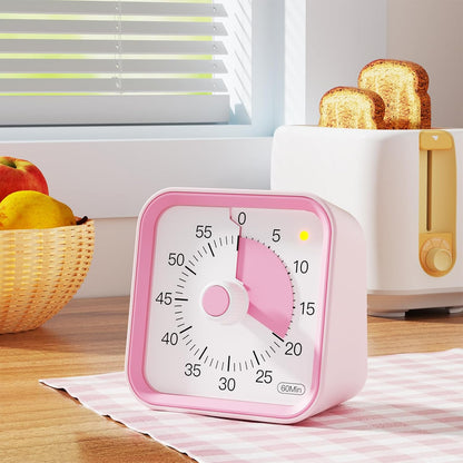 Visual Timer for Kids with Pause Function, 60 Minute Countdown Timer for Kids Desk Study, Teaching, Kitchen Cooking, Office Meetings, Time Management for ADHD (White)