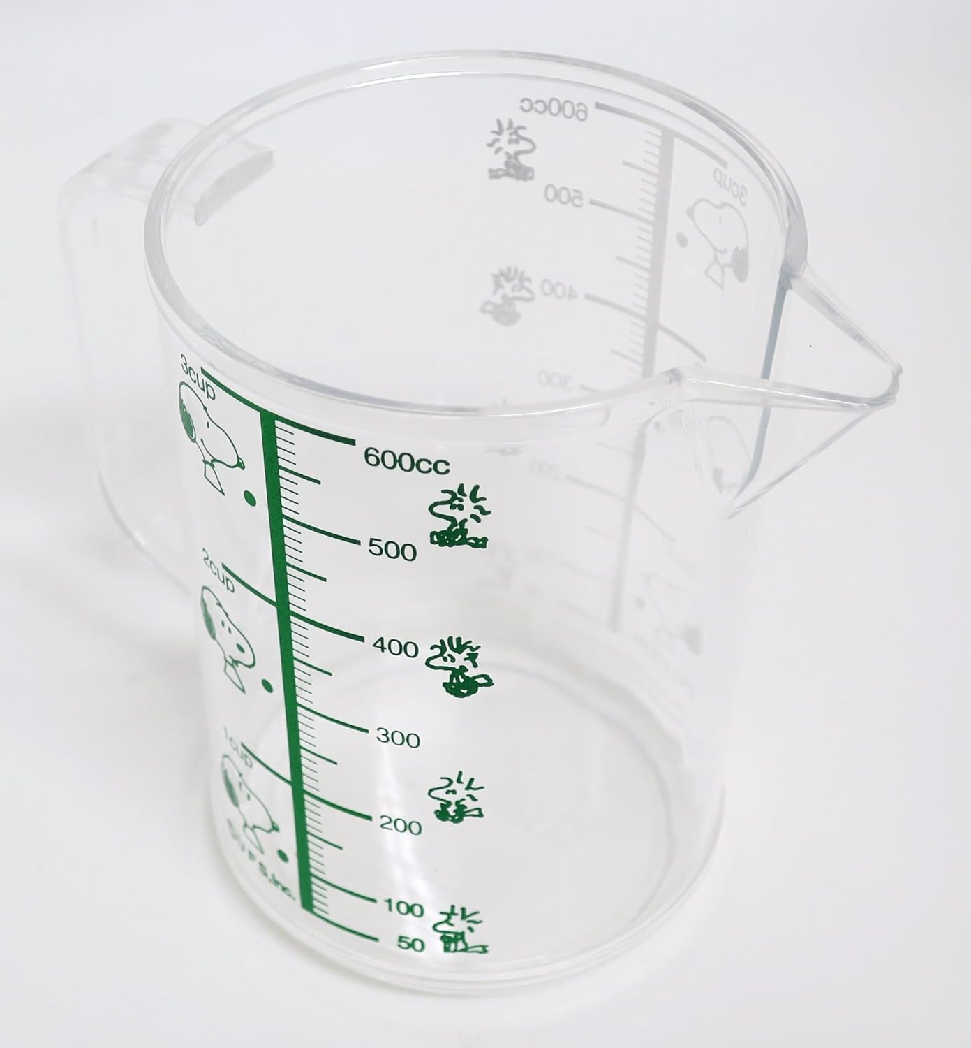 OSK MC-2 Measuring Cup, Snoopy Measuring Cup, Large, 20.3 fl oz (600 ml), Made in Japan, Graduated, Boiling Water, Handle, Cute, Stylish, Easy to Use, Easy to Pour, For Cooking, Clear