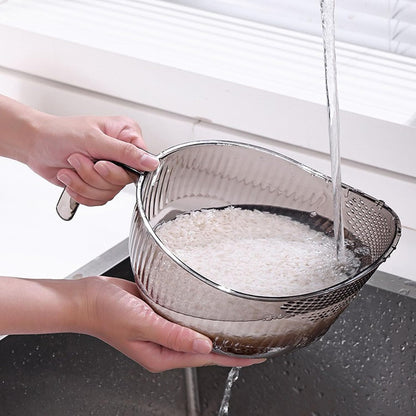 Functional Rice Washing Colander Efficient Draining Bowl Practical Sink Basket PET Suitable for Washing Rice