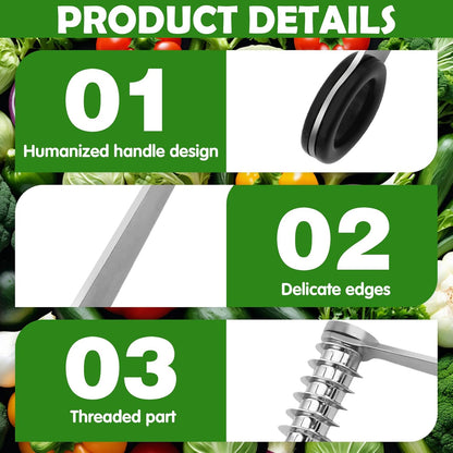 Stainless Steel Flower Curler, Piranha Spiral Cutter Tools, Stainless Steel Kitchen Tools, Easy to Clean Suitable for Cutting Zucchini Potatoes Cucumbers Carrots