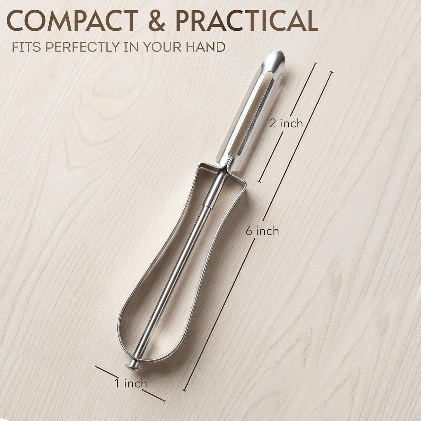 Stainless Steel Vegetable Peeler for Kitchen, Ergonomic Potato Peeler with Sharp Swivel Blade, Fruit Carrot Veggie, Dishwasher Safe Kitchen Peeling Tool for Easy Food Prep