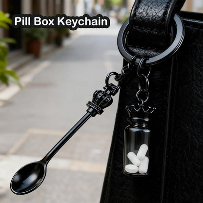 8 Pack Small Measuring Tools Spoon Keychain with Split Key Rings, Metal Mini Powder Spoons for Medicine, Pill Bottle, Craft, Partty (Multicolor, Tiny)