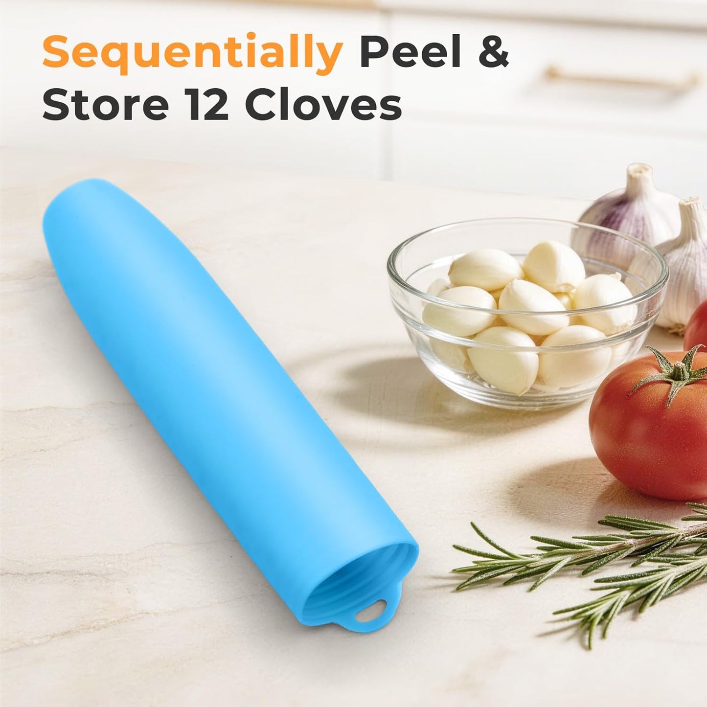 Silicone Garlic Peeler Tube Roller, Effortless Single & Bulk Clove Peeling, Odor-free Kitchen Tool, Stores 10-12 Cloves (Black,Green)
