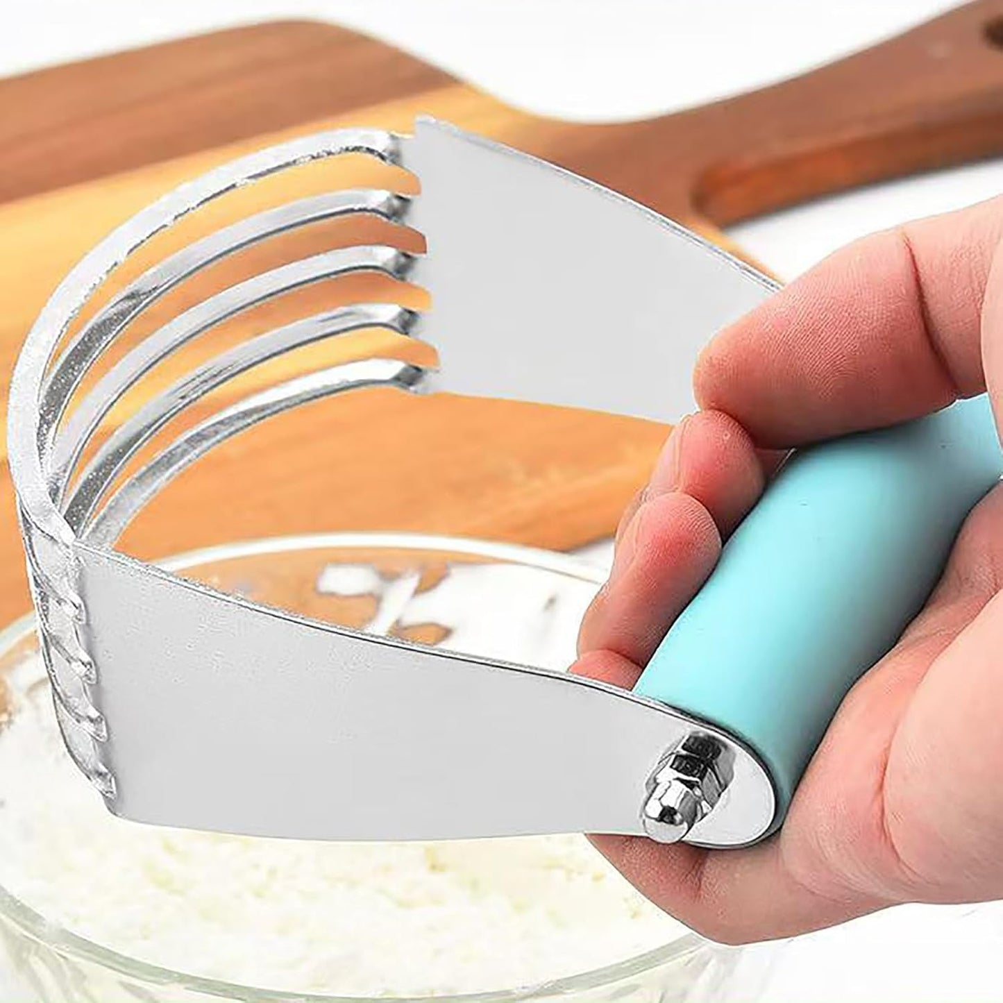 Dough Blender, Top Professional Pastry Cutter with Heavy Duty Stainless Steel Blades, Medium Size