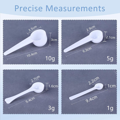 4 Packs Measuring Spoons Set 1g 3g 5g 10g Scoops for Coffee Protein Milk Powder Kitchen Tools for Accurate Measurements Spoons for Creatine Protein Formula Gram Measuring Scooper