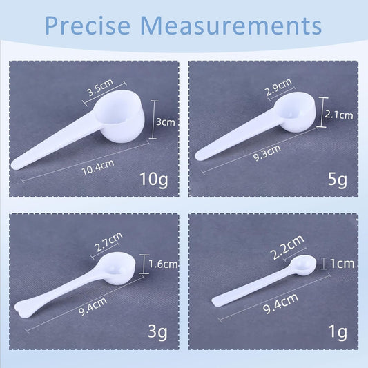 4 Packs Measuring Spoons Set 1g 3g 5g 10g Scoops for Coffee Protein Milk Powder Kitchen Tools for Accurate Measurements Spoons for Creatine Protein Formula Gram Measuring Scooper
