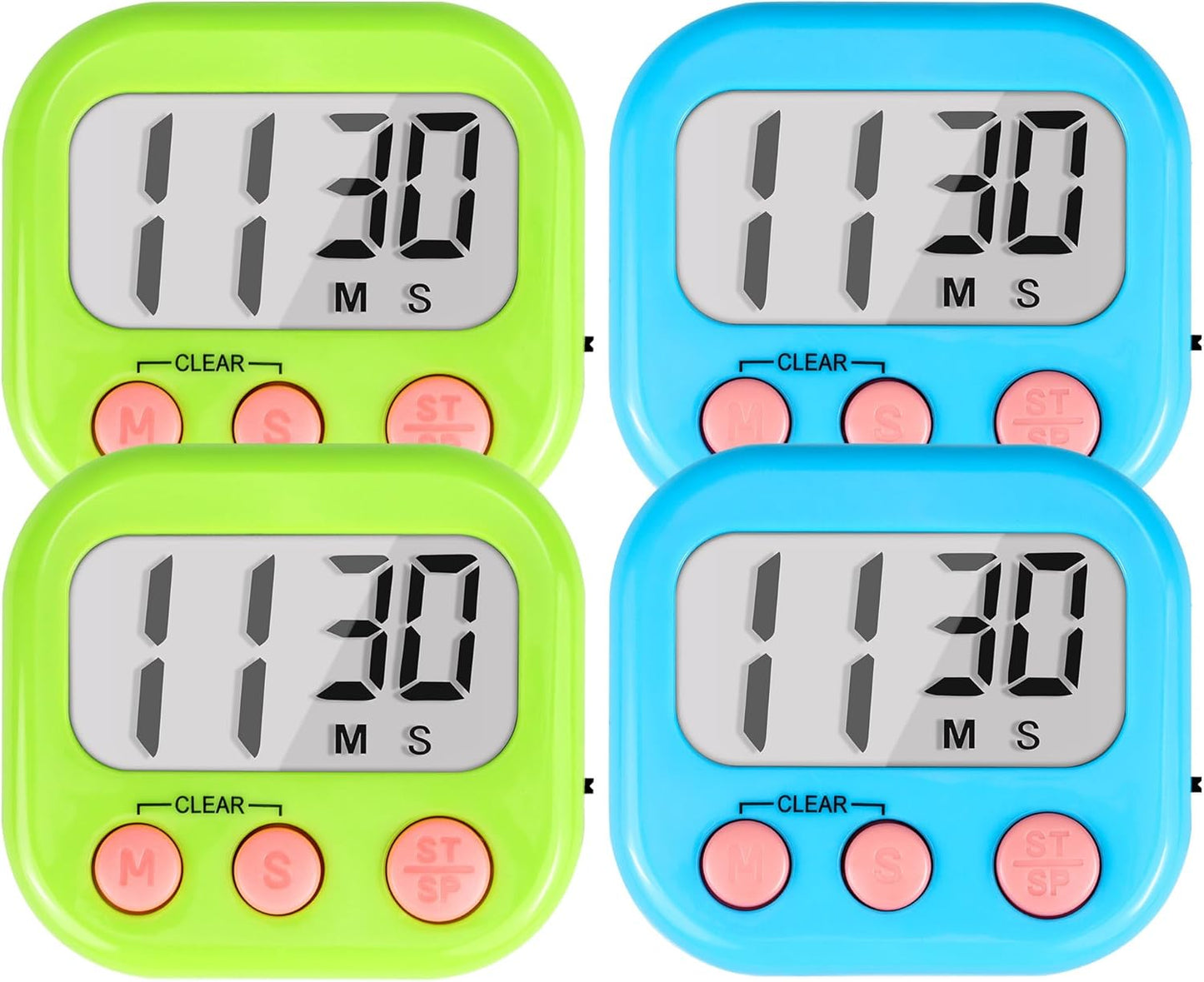 Timer for Kids Teachers Supplies Digital Kitchen Timers for Cooking Large Magnetic Classroom Timer 2Pack-Blue Green