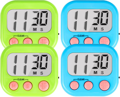 Timer for Kids Teachers Supplies Digital Kitchen Timers for Cooking Large Magnetic Classroom Timer 2Pack-Blue Green