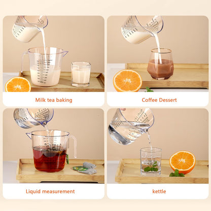 Plastic 1 ½ Cup Measuring Cup Stackable Liquid Measuring Cup with ML and Cups Measures