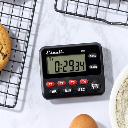 Escali Extra Loud Display Digital Kitchen Timer with Clock Mode, Recall Timer Magnetic Back