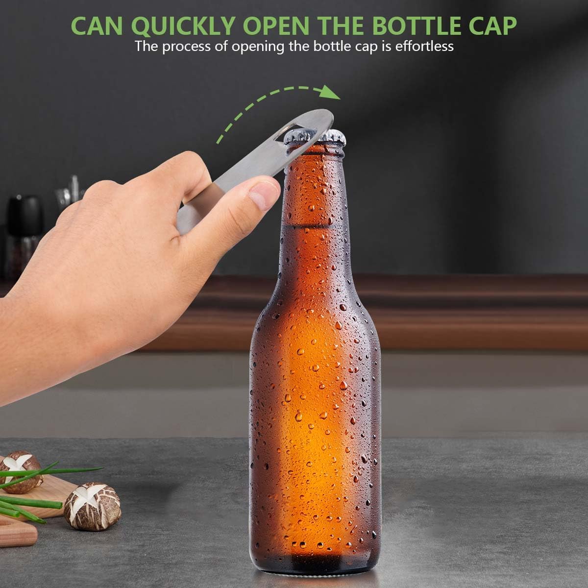 KISEER Heavy Duty Stainless Steel Flat Bottle Opener, 6 Pack Beer Bottle Opener for Kitchen, Bar or Restaurant