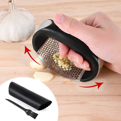 Garlic Rocker Stainless Steel Silicone Garlic Peeler Garlic Press Rocker - Three-piece Suit