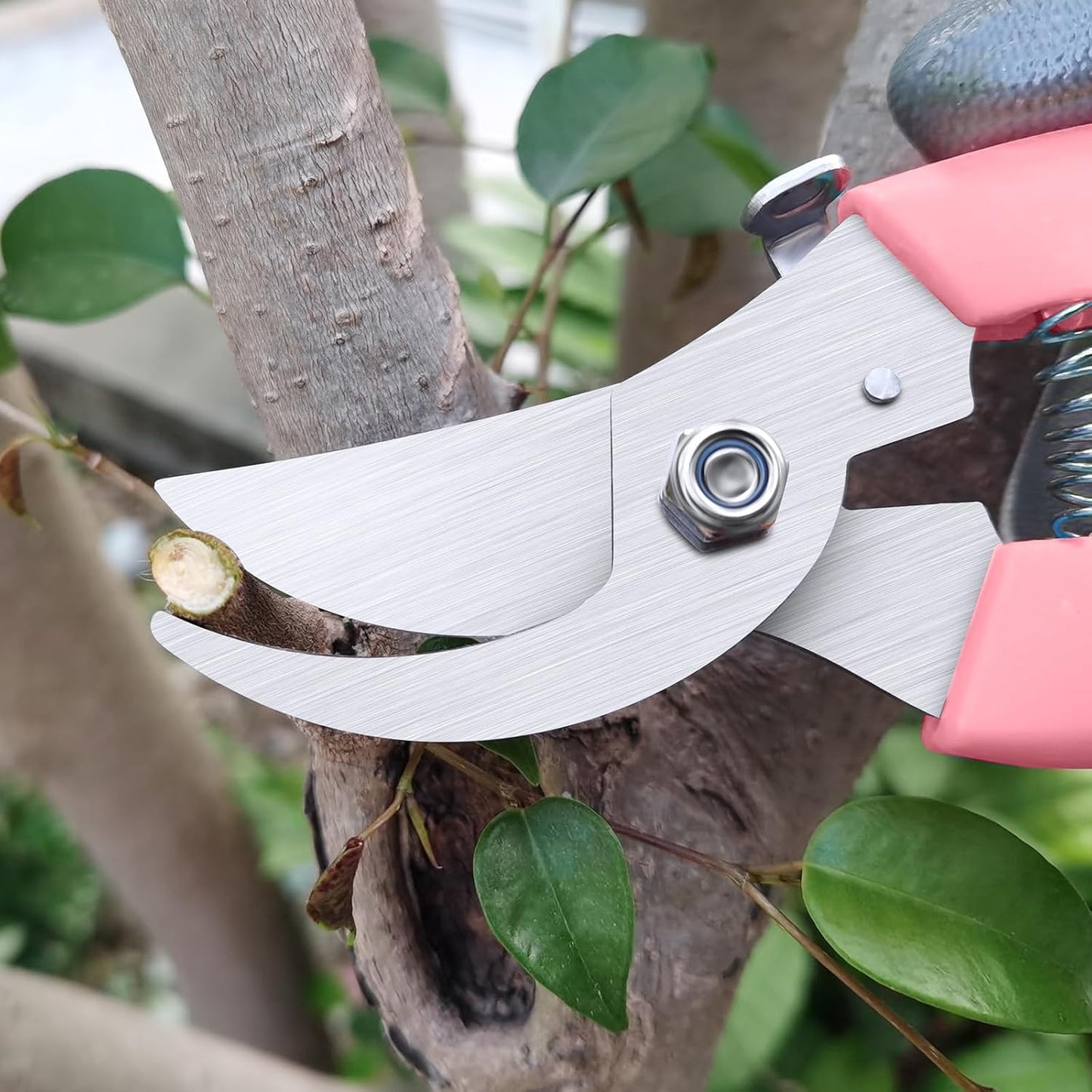 Flower Scissors, Flower Shears High Strength Steel Sharp, Ergonomic Handle Pruning Shears for Gardening, Lightweight Garden Scissors, 1-inch Cut Capacity Rust Resistant for Plants Bonsai-Pink