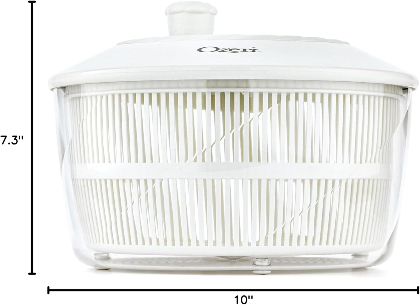 Ozeri Italian Made Fresca Salad Spinner and Serving Bowl, BPA-Free, Green, 4.4 qt